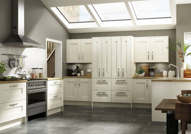 Austin Ivory fitted kitchen with roof lights