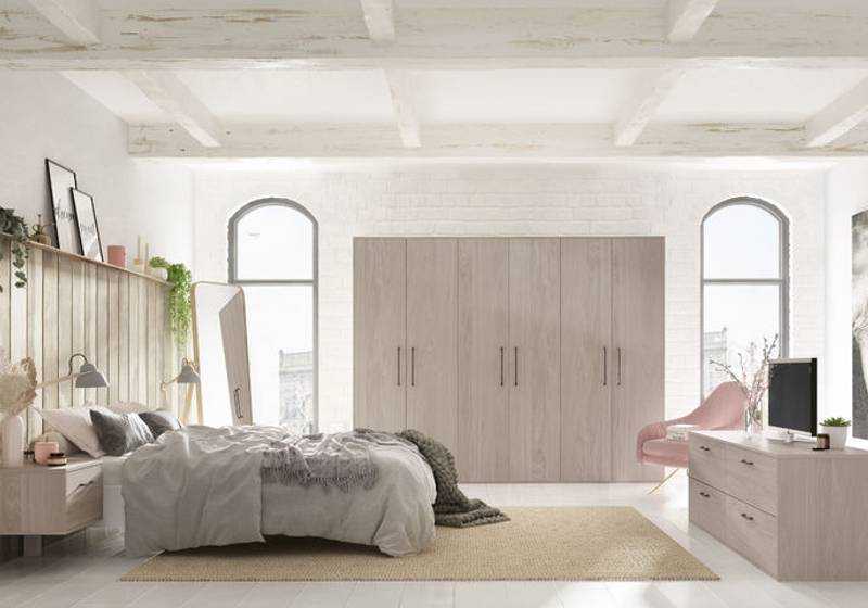 Bedroom featuring Dawn Grey Walnut wardrobes and sideboard