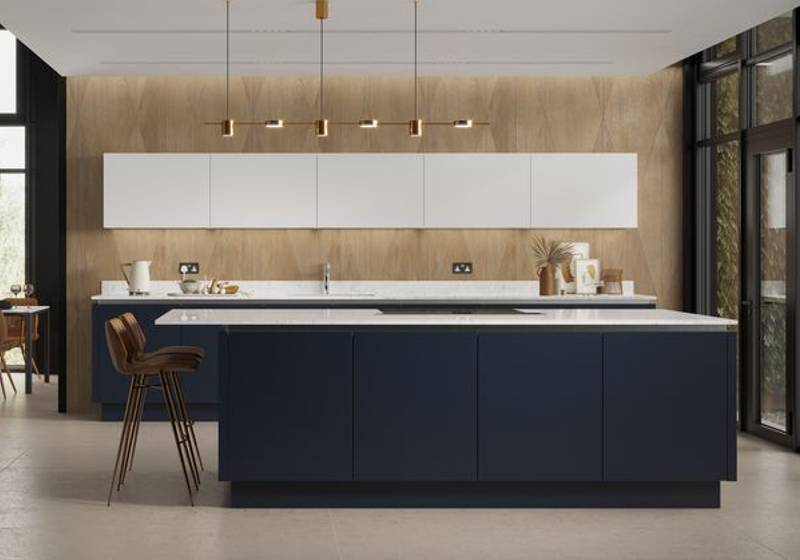 Linear Avant fitted kitchen in Indigo